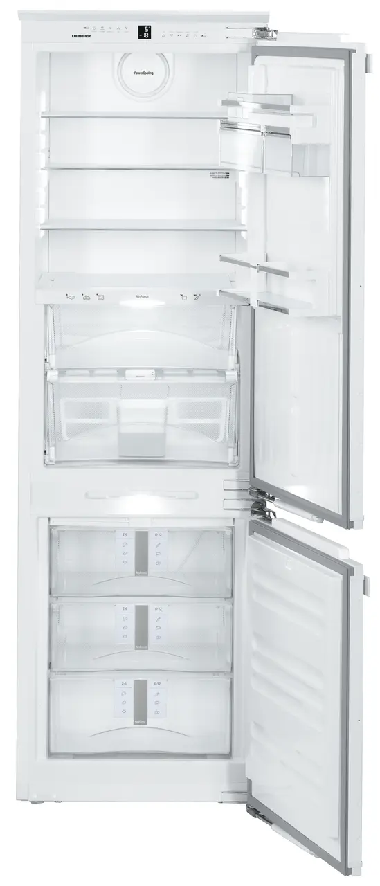 Product image, Perspective: straight open empty, Combined refrigerator-freezer with BioFresh and NoFrost for integrated use