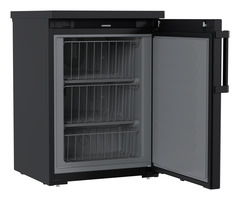 Slika proizvoda, Perspektiva: Pod kutom otvoreno prazno, Zamrzivač s mogućnošću potpultne ugradnje sa statičkim hlađenjem, Boja kućišta: crna, Boja vrata: crna