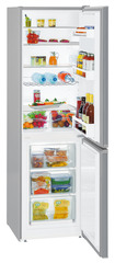 Product image, Perspective: oblique open decorated, Automatic refrigerator-freezer with SmartFrost, Casing colour: silver, Door colour: stainless steel look