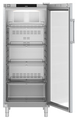 Product image, Perspective: straight open empty, Forced-air refrigerator, Casing colour: stainless steel, Door colour: stainless steel