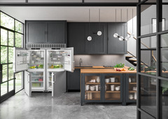 Product image, Perspective: milieu, Side-by-Side combination, Casing colour: silver, Door colour: stainless steel