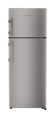 Product image, Perspective: straight closed, Fridge-freezer with NoFrost, Casing colour: grey, Door colour: Stainless Steel