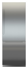 Product image, Perspective: straight closed, Combined refrigerator-freezer with BioFresh and NoFrost for integrated use, Casing colour: grey