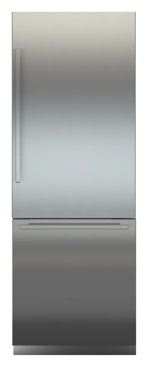 Product image, Perspective: straight closed, Combined refrigerator-freezer with BioFresh and NoFrost for integrated use, Casing colour: grey