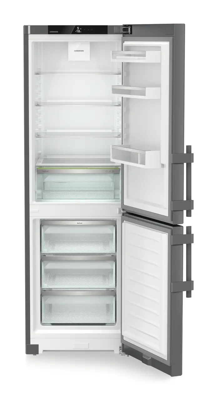 Obrázok produktu, Perspektíva: Spredu, spotrebič otvorený, prázdny, Kombinácia chladničky a mrazničky s EasyFresh a NoFrost