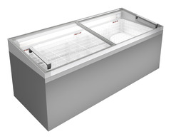 Image de produit, Perspective: Forme spéciale, Réfrigérateur-coffre et congélateur-coffre de supermarché, Couleur de l’habillage: blanc