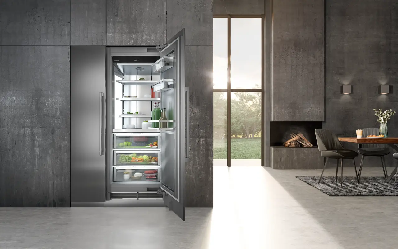 Produkt-Bild, Perspektive: Milieu, Integrierbarer Kühlschrank mit BioFresh, Gehäusefarbe: Grau