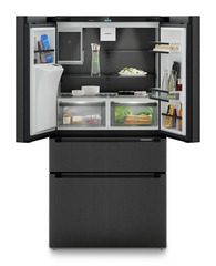 Termékkép, Perspektíva: Egyenes nyitott díszített, Francia ajtós hűtő-fagyasztószekrény 2 fagyasztófiókkal, víz- és jégkockaadagolóval