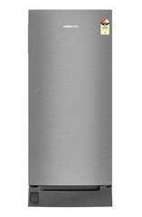 Product image, Perspective: straight closed, Single-door refrigerator 222 l in 3 star with foot pedal base drawer, Casing colour: grey, Door colour: Silver Steel