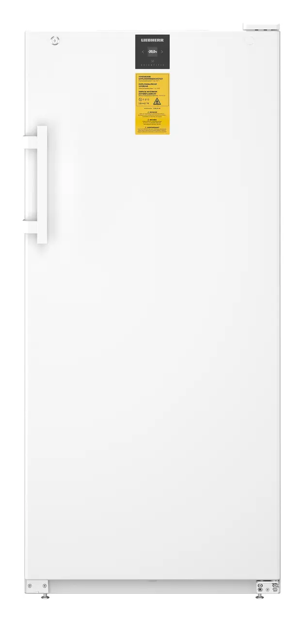 Изображение на продукта, Перспектива: Отпред, затворен, празен, Лабораторен фризер с вътрешна част без източник на запалване, Цвят на корпуса: бял, Цвят на вратата: бял