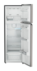 Product image, Perspective: straight open empty, Fridge-freezer with NoFrost, Casing colour: grey, Door colour: Grey Steel