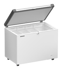 Product image, Perspective: oblique half-open empty, Chest freezers, Casing colour: white