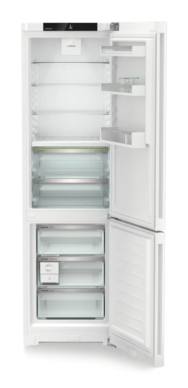 Product image, Perspective: straight open empty, Fridge-freezer with BioFresh and NoFrost, Casing colour: white, Door colour: white