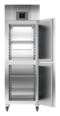 Product image, Perspective: straight open empty, Forced-air freezer GN 2/1, Casing colour: stainless steel