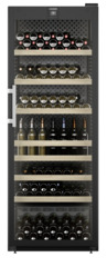 Produkt-Bild, Perspektive: gerade geschlossen dekoriert, Weinschrank Professional, Gehäusefarbe: Schwarz, Türfarbe: Schwarz