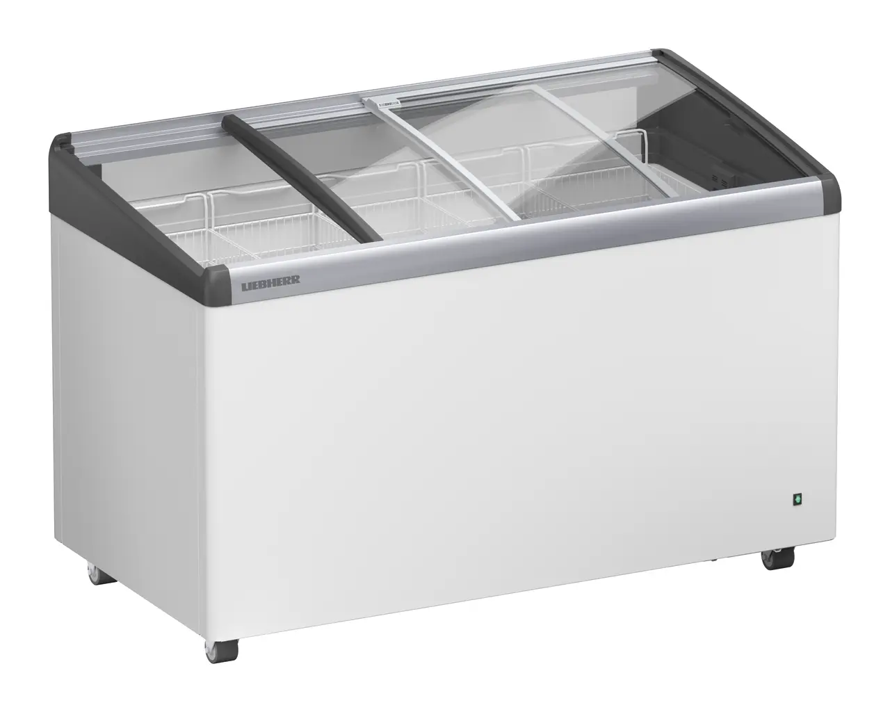 Product image, Perspective: oblique half-open empty, Ice-cream chest freezer, Casing colour: white
