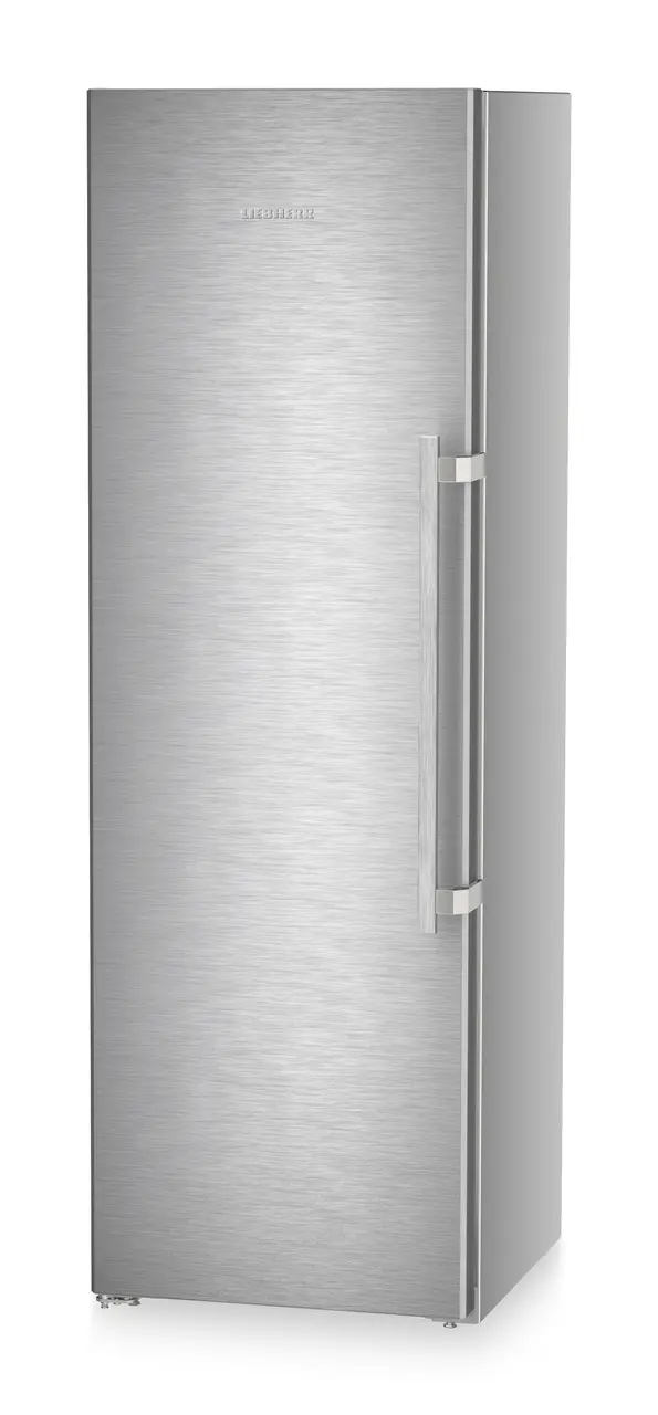 Product image, Perspective: oblique closed, Freestanding freezer with NoFrost and IceTower, Casing colour: silver, Door colour: stainless steel