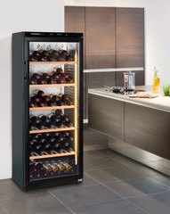 Product image, Perspective: milieu, Wine storage cabinet, Casing colour: black, Door colour: black