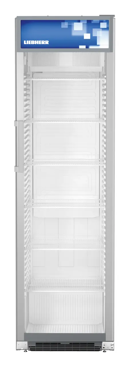 Изображение продукции, Перспектива: Прямо, с закрытой дверцей, без продуктов, Холодильник для торговых залов с циркуляционным воздушным охлаждением, Цвет корпуса: серый, Цвет дверцы: серый