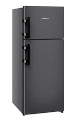 Product image, Perspective: oblique closed, Fridge-freezer with NoFrost, Casing colour: grey, Door colour: BlackSteel