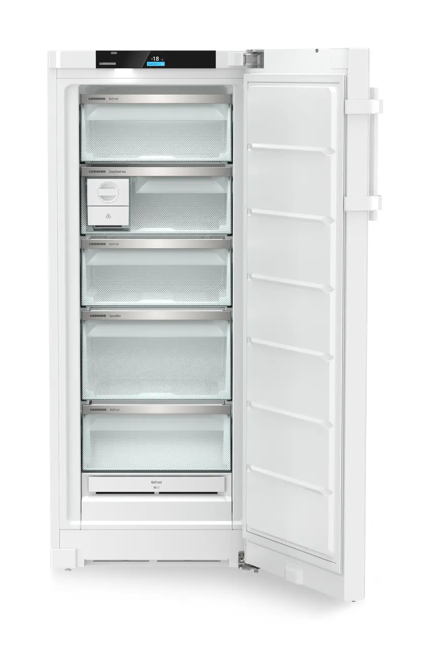 Produkt-Bild, Perspektive: gerade offen leer, Standgefrierschrank mit NoFrost, Gehäusefarbe: Weiß, Türfarbe: Weiß