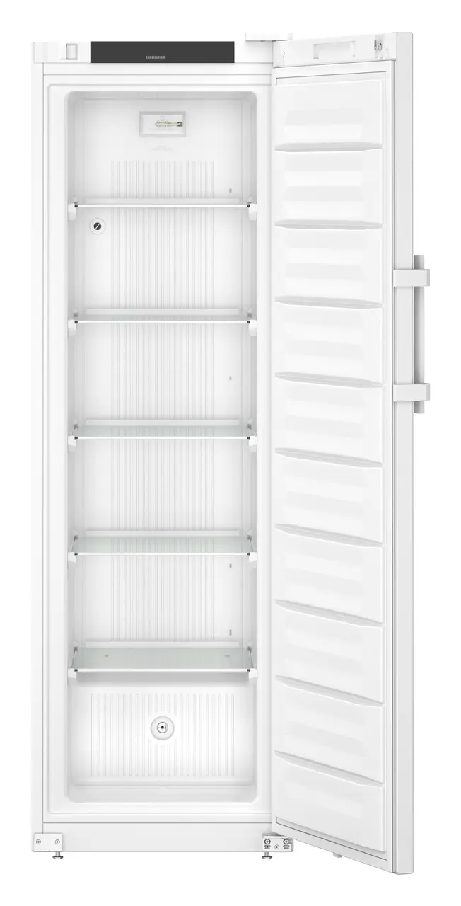 Изображение на продукта, Перспектива: Отпред, отворен, празен, Лабораторен фризер с вътрешна част без източник на запалване, Цвят на корпуса: бял, Цвят на вратата: бял