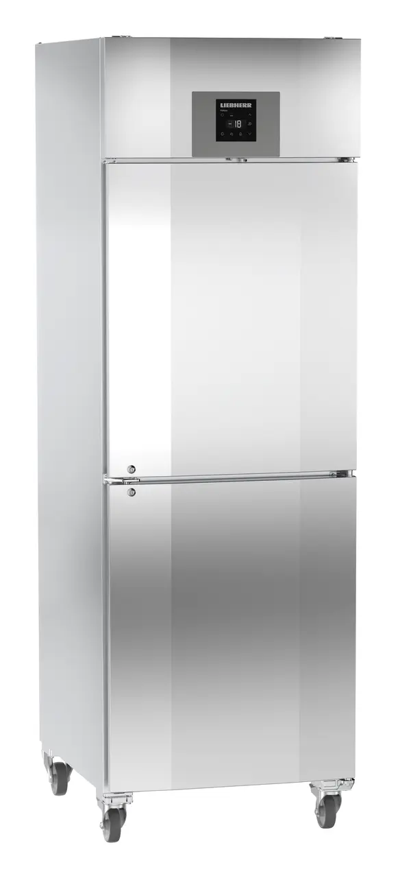 Product image, Perspective: oblique closed empty, Forced-air freezer GN 2/1, Casing colour: stainless steel
