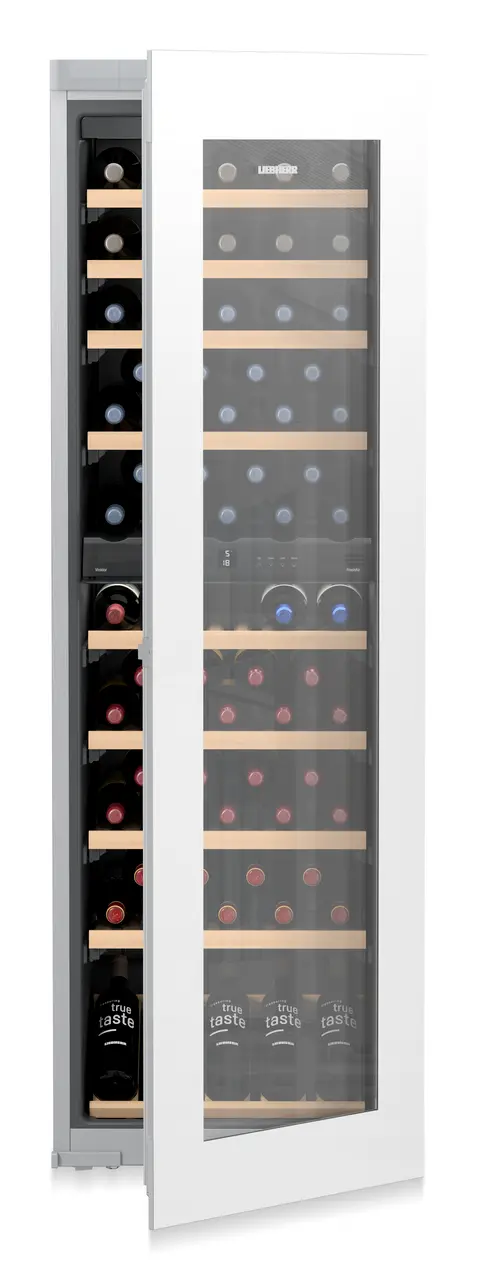 Product image, Perspective: special form, Built-in multi-temperature wine cabinet, Casing colour: silver, Door colour: white