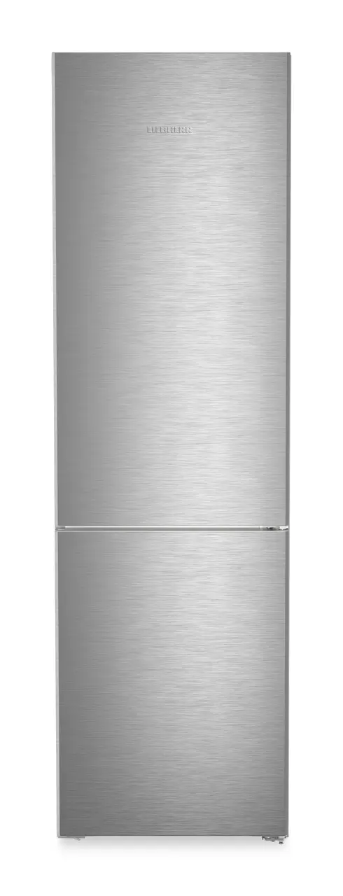 Product image, Perspective: straight closed, Combined fridge-freezers with EasyFresh and NoFrost, Casing colour: silver, Door colour: stainless steel
