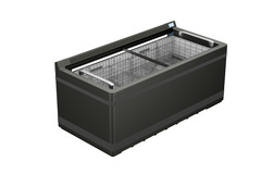 Изображение на продукта, Перспектива: Странично, затворен, Хладилна и фризерна ракла за супермаркет, Цвят на корпуса: сив