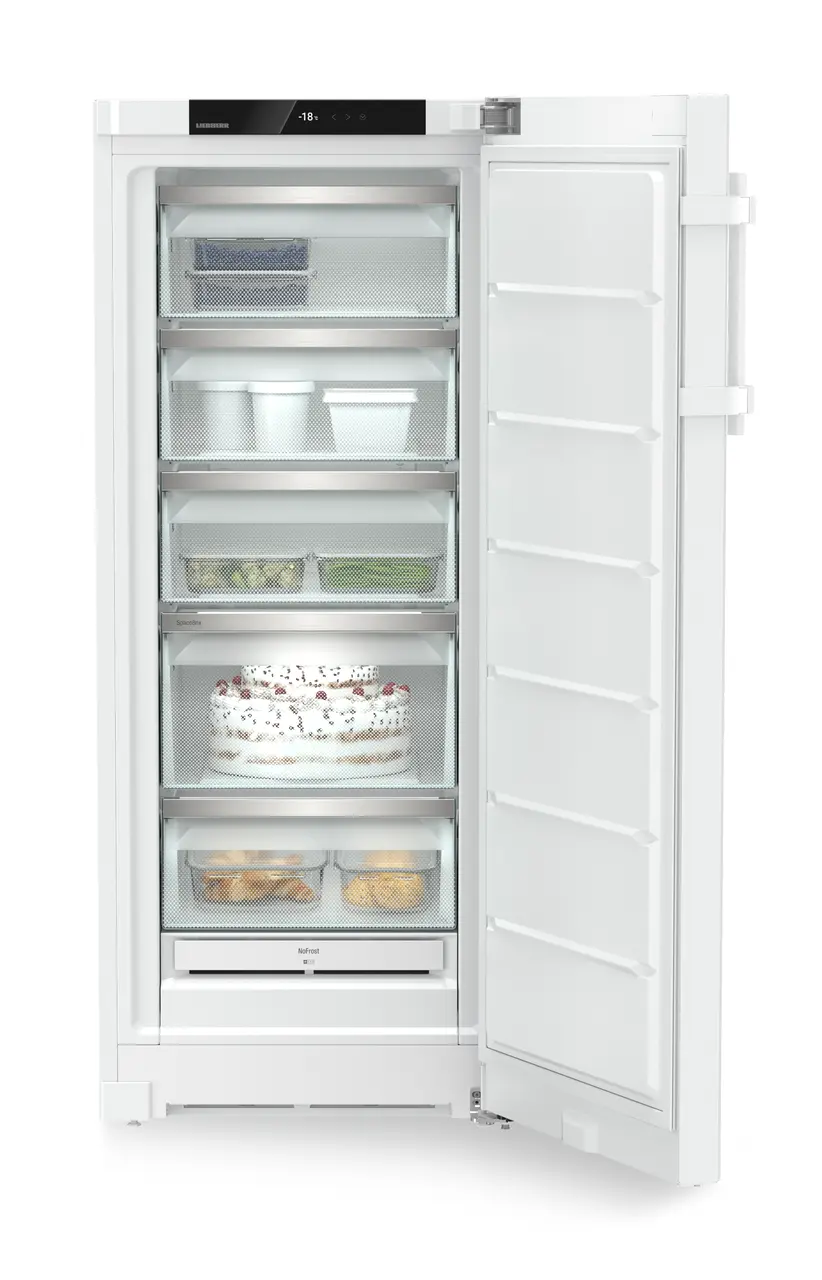 Product image, Perspective: straight open decorated, Freestanding freezer with NoFrost, Casing colour: white, Door colour: white