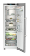 Product image, Perspective: straight open decorated, Refrigerator with BioFresh, Casing colour: silver, Door colour: stainless steel