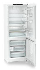 Product image, Perspective: oblique open empty, Combined fridge-freezers with EasyFresh and NoFrost, Casing colour: white, Door colour: white