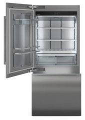 Product image, Perspective: straight open empty, Combined refrigerator-freezer with BioFresh and NoFrost for integrated use