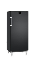 Product image, Perspective: oblique closed empty, Forced-air refrigerator, Casing colour: BlackSteel, Door colour: BlackSteel