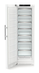 Изображение продукции, Перспектива: Прямо, с открытой дверцей, без продуктов, Морозильная камера с системой NoFrost, Цвет корпуса: белый, Цвет дверцы: белый
