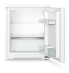 Produkt-Bild, Perspektive: gerade offen leer, Tischkühlschrank, Gehäusefarbe: Weiß, Türfarbe: Weiß