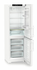 Obrázok produktu, Perspektíva: Šikmo, spotrebič otvorený, prázdny, Kombinácia chladničky a mrazničky s EasyFresh a NoFrost, Farba steny: Biely, Farba dverí: Biely