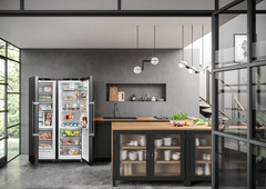 Product image, Perspective: milieu, Side-by-Side combination, Casing colour: BlackSteel, Door colour: BlackSteel