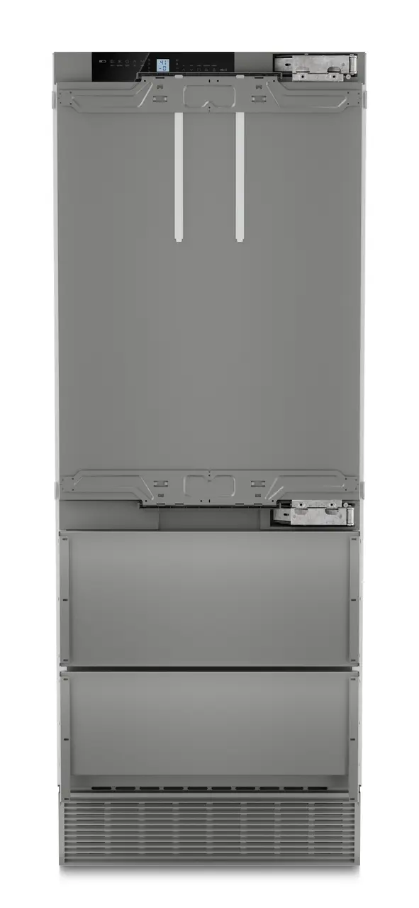 Product image, Perspective: straight closed, Combined refrigerator-freezer with NoFrost for integrated use, Casing colour: Anthracite