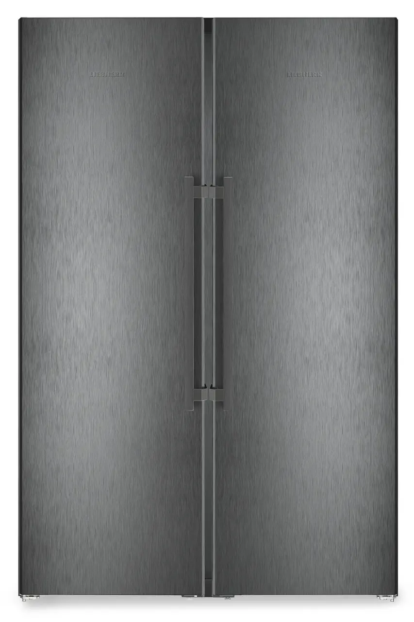 Product image, Perspective: straight closed, Side-by-Side combination, Casing colour: BlackSteel, Door colour: BlackSteel