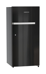 Product image, Perspective: oblique closed, Single-door refrigerator 191 l in 3 star and horizontal handle, Casing colour: grey, Door colour: Black Gloss