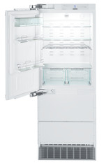 Product image, Perspective: straight open empty, Combined refrigerator-freezer with NoFrost for integrated use