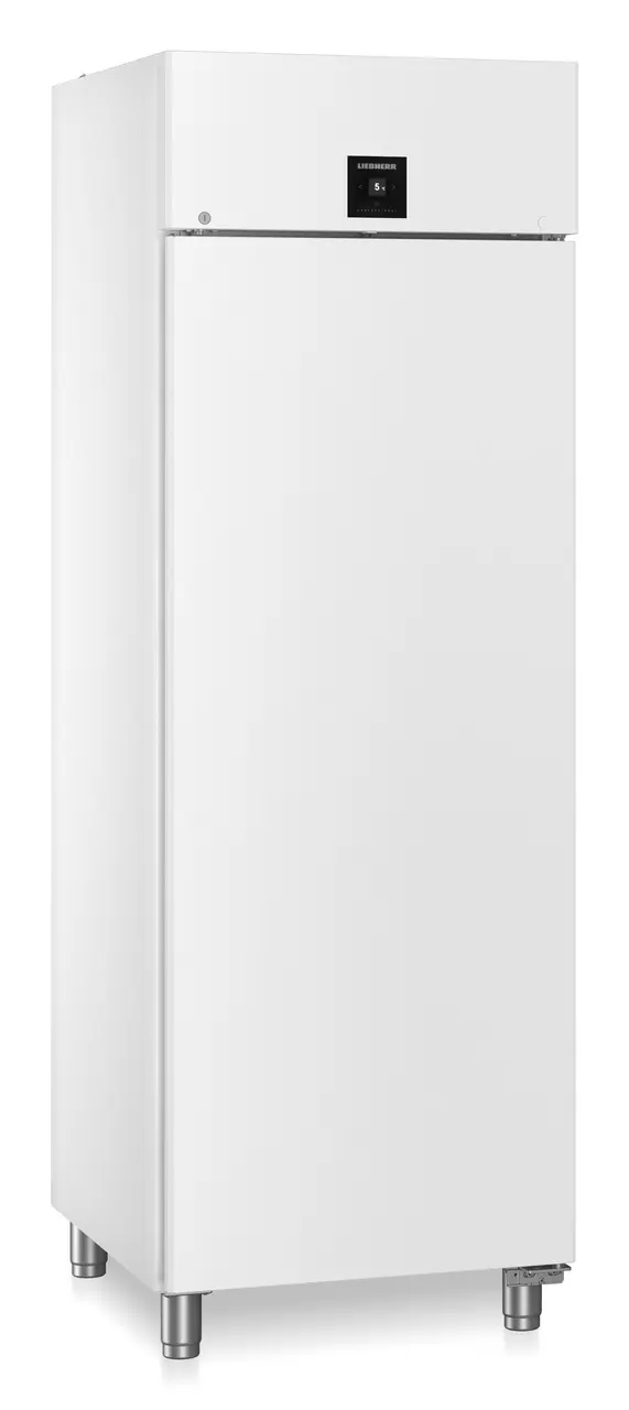 Produkt-Bild, Perspektive: schräg geschlossen leer, Kühlgerät GN 2/1 mit Umluftkühlung, Gehäusefarbe: Weiß, Türfarbe: Weiß