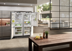 Product image, Perspective: milieu, Side-by-Side combination, Casing colour: silver, Door colour: stainless steel