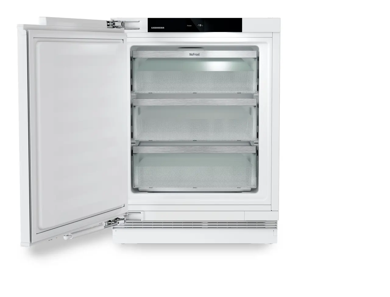 Product image, Perspective: straight open empty, Freezer suitable for undercounter installation with NoFrost