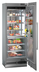 Product image, Perspective: oblique open decorated, Refrigerator with BioFresh for integrated use