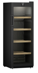 Product image, Perspective: oblique closed empty, Wine storage cabinet, Casing colour: black, Door colour: black