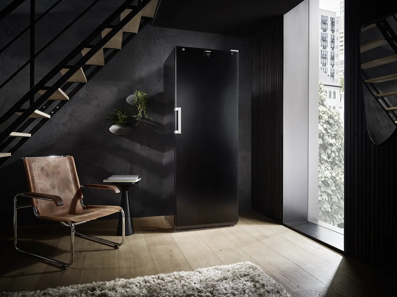 Product image, Perspective: milieu, Wine storage cabinet, Casing colour: black, Door colour: black