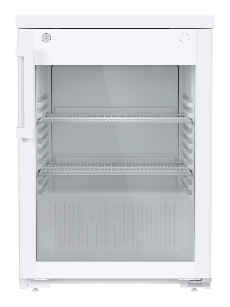 Obraz produktu, Perspektywa: Na wprost, zamknięte, puste, Chłodziarka do zabudowy pod blat z chłodzeniem powietrzem obiegowym, Kolor obudowy: Biała, Kolor drzwi: Biała